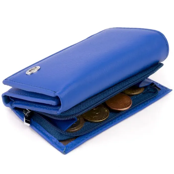 Горизонтальное портмоне из кожи унисекс на магните ST Leather 19338 Синий