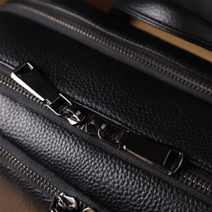 Практичний чоловічий рюкзак з натуральної шкіри Vintage 23051 Чорний