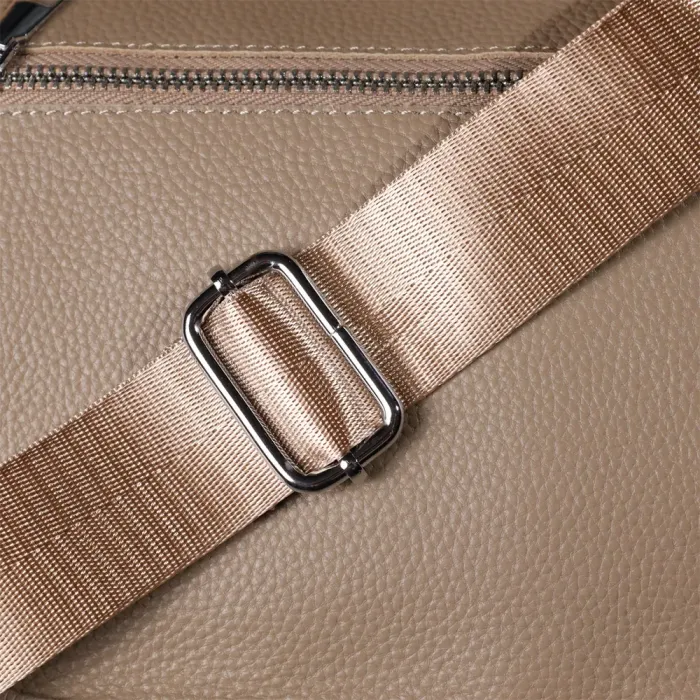 Практична напівкругла сумка для жінок з натуральної шкіри Vintage 22907 Бежевий