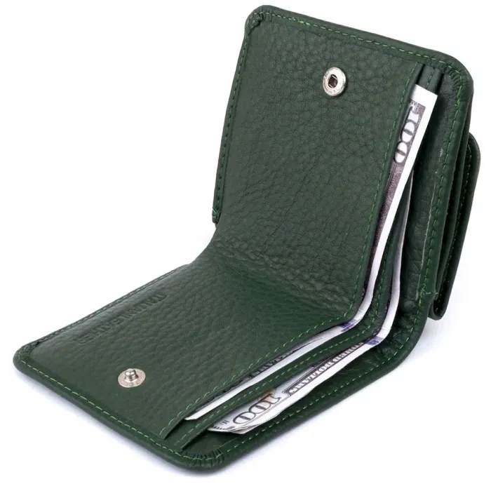 Маленький гаманець на кнопці жіночий ST Leather 19233 Зелений
