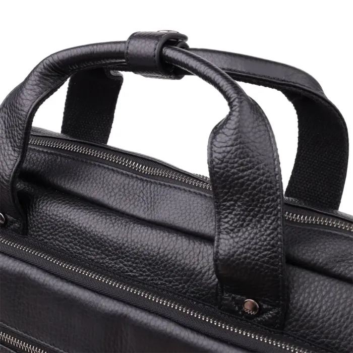 Місткий портфель для чоловіків з натуральної шкіри Vintage 23043 Чорний