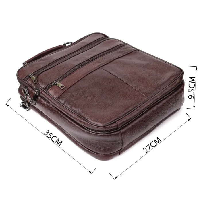 Сумка чоловіча з ручкою для перенесення в руці з натуральної шкіри Vintage 23030 Коричневий