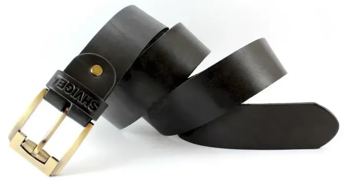 Ремінь SHVIGEL шкіряний 00001 Чорний