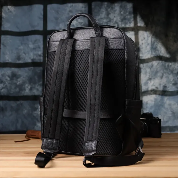 Зручний чоловічий рюкзак з натуральної шкіри Vintage 23052 Чорний