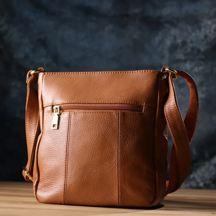 Зручна вертикальна сумка жіноча з натуральної шкіри 15125 Vintage Рудий
