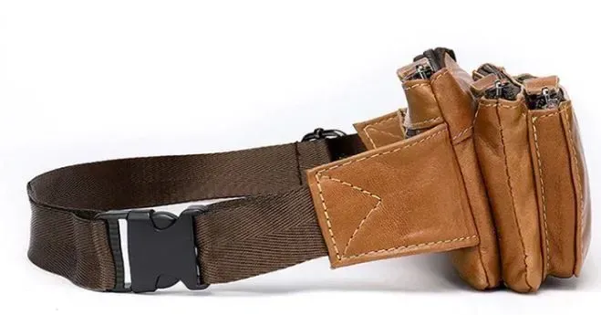 Бананка кожаная Vintage 14900 Светло-коричневая