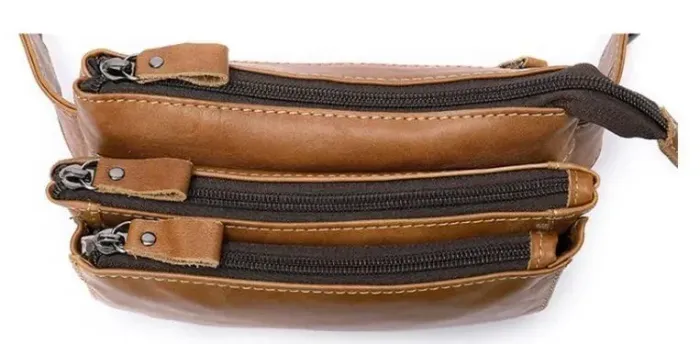 Бананка кожаная Vintage 14900 Светло-коричневая