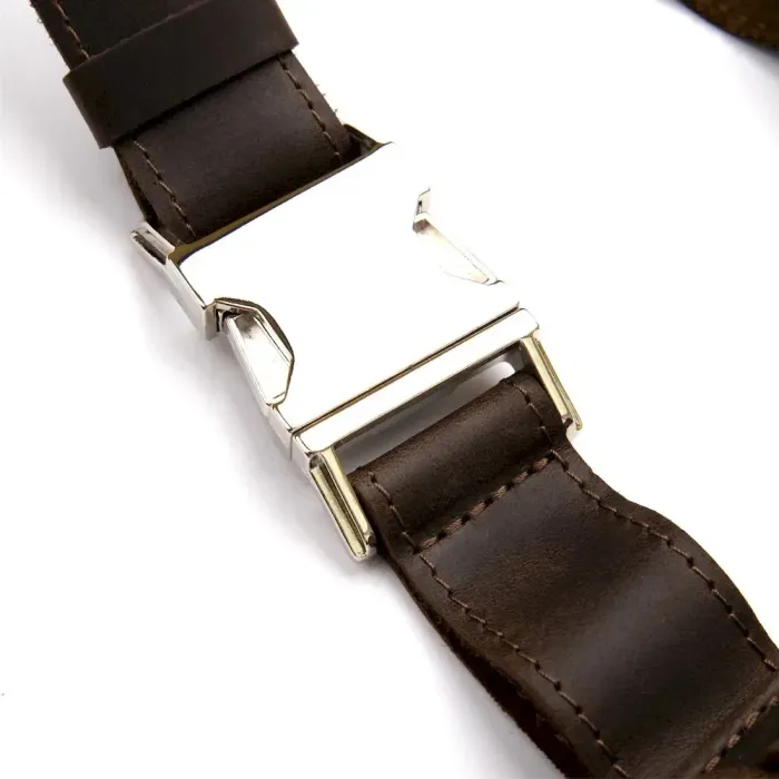 Бананка у вінтажній шкірі GRANDE PELLE 11154 Коричнева