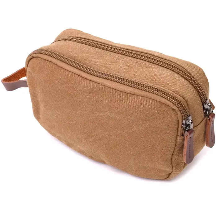 Барсетка для чоловіків на два відділення з якісного текстилю Vintage 22235 Коричневий