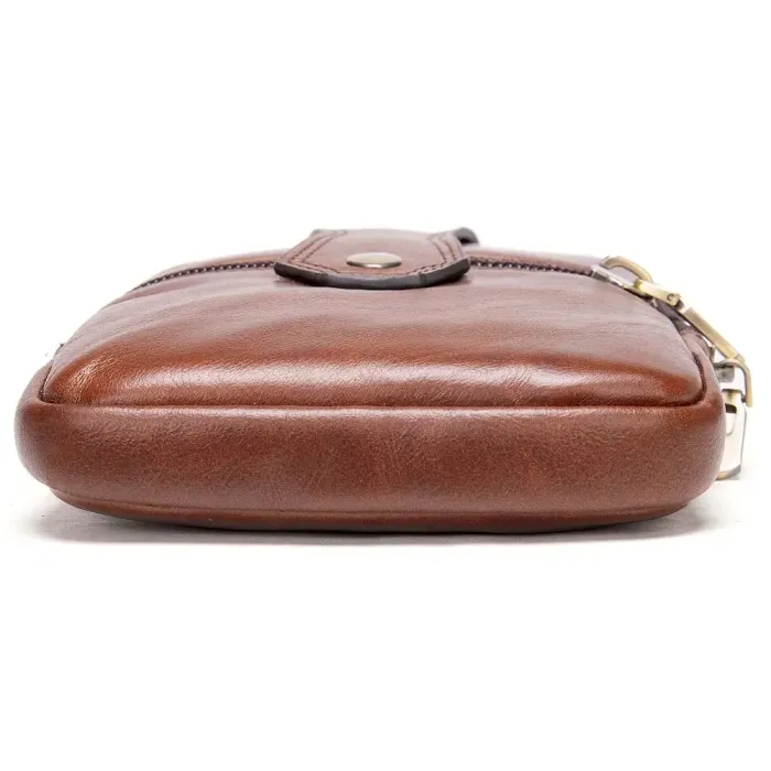 Барсетка чоловіча вертикальна на пояс 20368 Vintage Коричнева