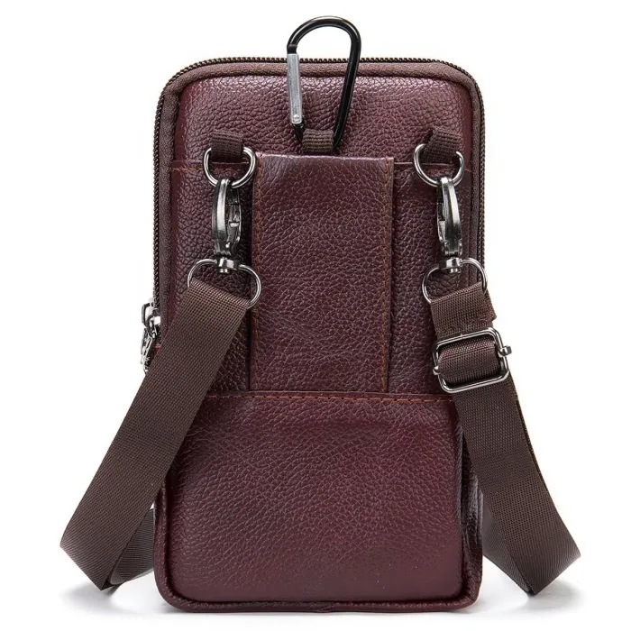 Барсетка на ремінь брюк шкіряна Vintage 20350 Коричнева