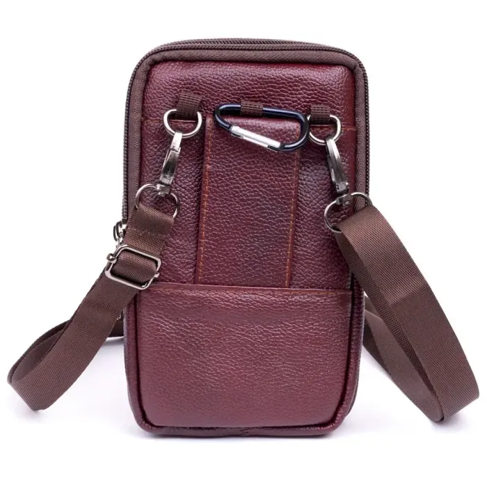 Барсетка на ремінь брюк шкіряна Vintage 20350 Коричнева