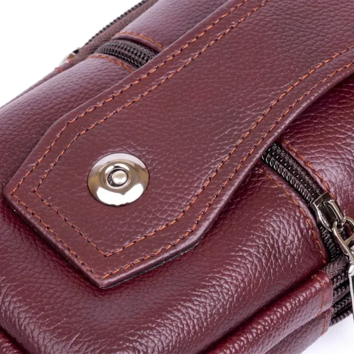 Барсетка на ремінь брюк шкіряна Vintage 20350 Коричнева