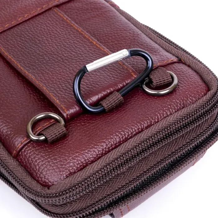 Барсетка на ремінь брюк шкіряна Vintage 20350 Коричнева