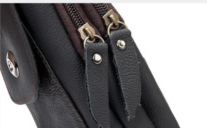 Барсетка на ремінь чоловіча шкіряна Vintage 20353 Чорна