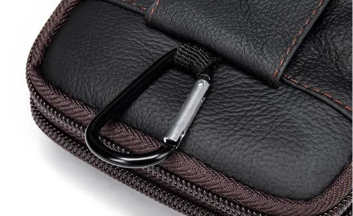 Барсетка на ремінь чоловіча шкіряна Vintage 20353 Чорна