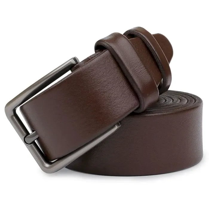 Батальний чоловічий ремінь із натуральної шкіри Vintage 20701 Коричневий