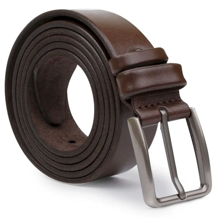 Батальний чоловічий ремінь із натуральної шкіри Vintage 20701 Коричневий