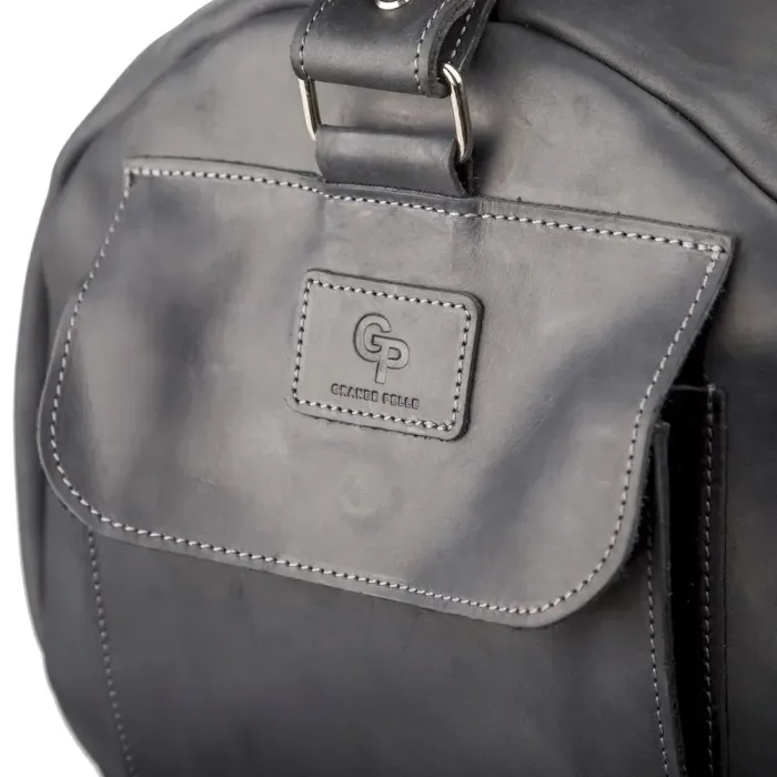 Сумка дорожня Grande Pelle 11046 із вінтажної шкіри Чорна