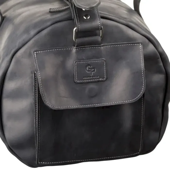 Сумка дорожня Grande Pelle 11046 із вінтажної шкіри Чорна