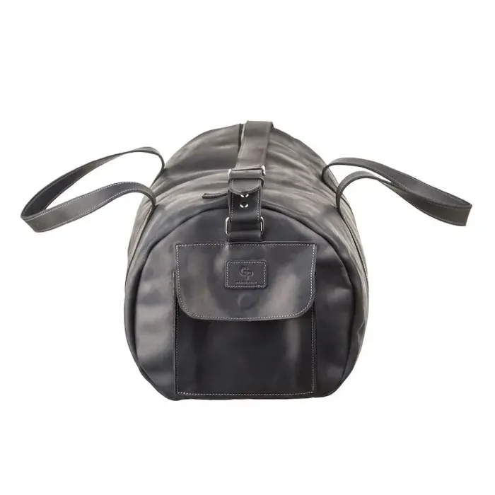 Сумка дорожня Grande Pelle 11046 із вінтажної шкіри Чорна