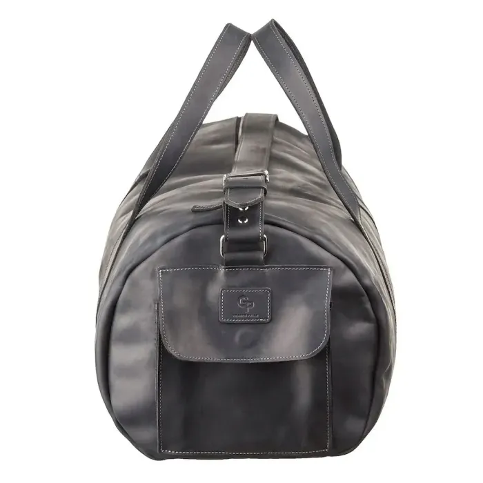 Сумка дорожня Grande Pelle 11046 із вінтажної шкіри Чорна