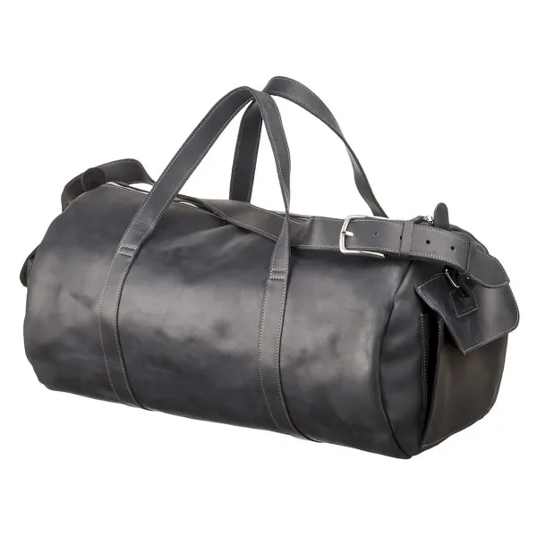 Сумка дорожня Grande Pelle 11046 із вінтажної шкіри Чорна