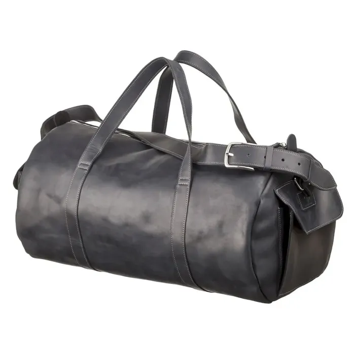 Сумка дорожня Grande Pelle 11046 із вінтажної шкіри Чорна