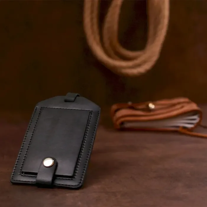 Бірка на валізу з натуральної шкіри Shvigel 16554 Чорний