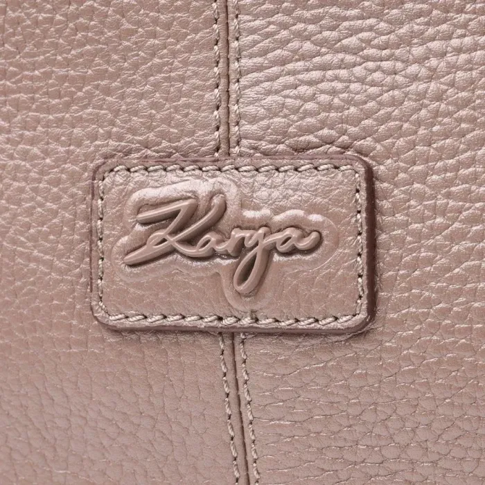 Велика шкіряна сумка жіноча KARYA 20848 Коричневий