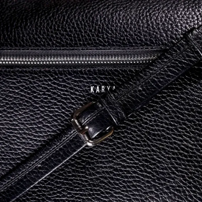 Велика жіноча шкіряна сумка KARYA 20862 Чорний