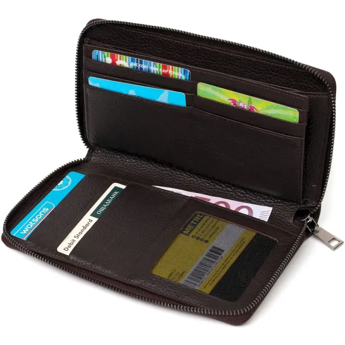 Великий чоловічий клатч з одним відділенням з натуральної шкіри з тисненням під крокодила BOND 22028