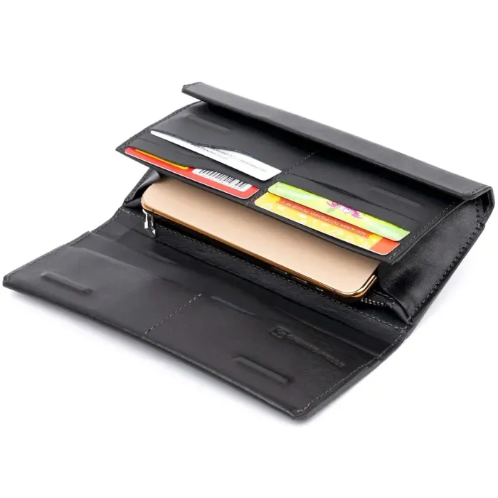 Борсетка елітна шкіряна GRANDE PELLE 11277 Чорна