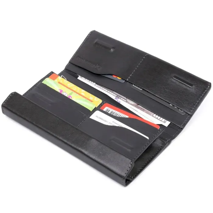 Борсетка елітна шкіряна GRANDE PELLE 11277 Чорна