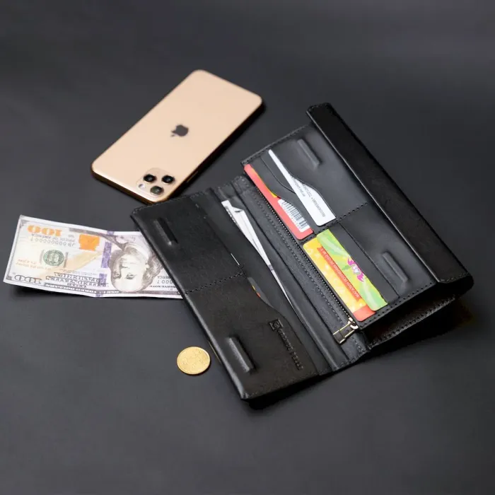 Борсетка елітна шкіряна GRANDE PELLE 11277 Чорна