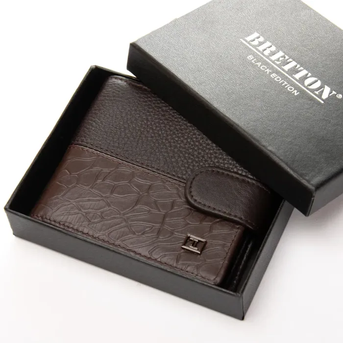 Кошелек BE Мужской кожа BRETTON 408L brown mix
