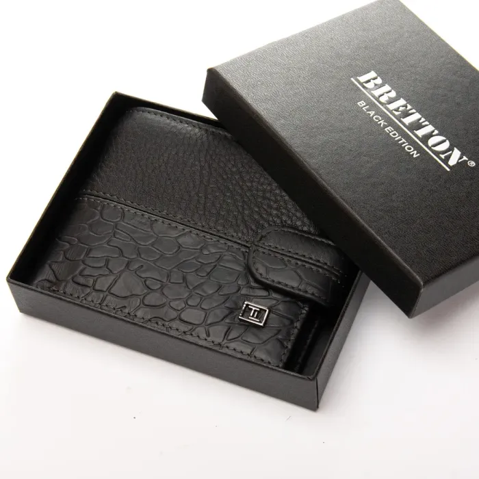Кошелек BE Мужской кожа BRETTON 208-L0611 black mix