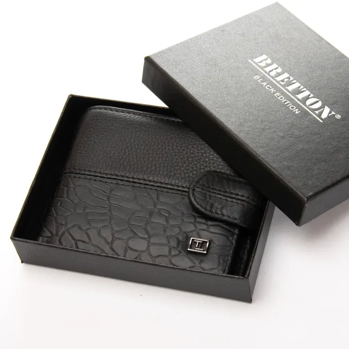Кошелек BE Мужской кожа BRETTON 208-L0613 black mix