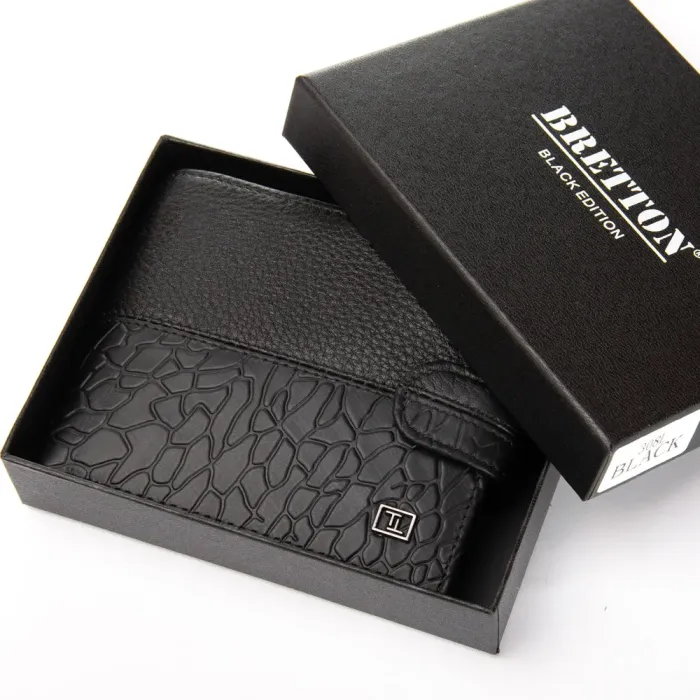 Кошелек BE Мужской кожа BRETTON 308L black mix