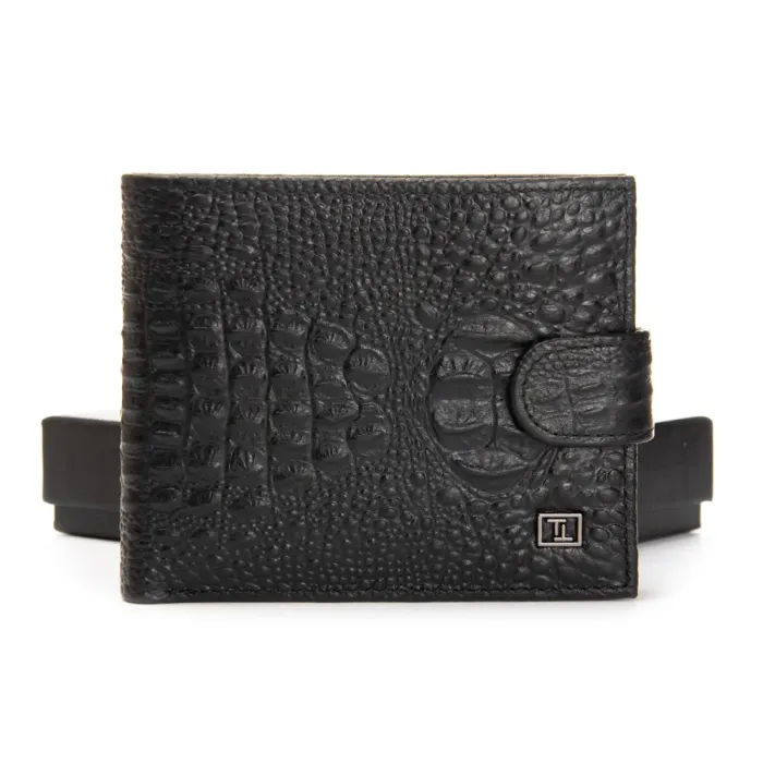 Кошелек BE Мужской кожа BRETTON 208-Z3204 black croco