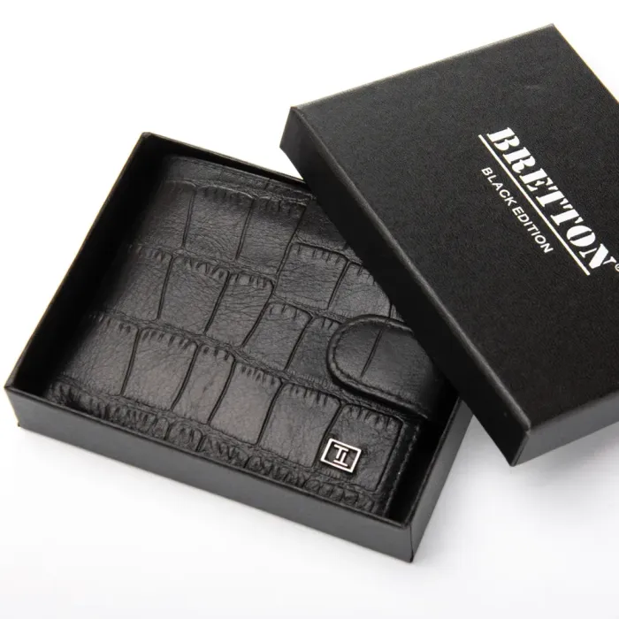 Кошелек BE Мужской кожа BRETTON Y210 black croco