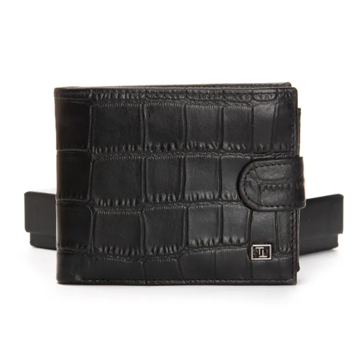 Кошелек BE Мужской кожа BRETTON 208-Y3204 black croco