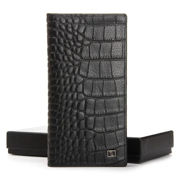 Кошелек BE Мужской кожа BRETTON 168-Q74 black croco