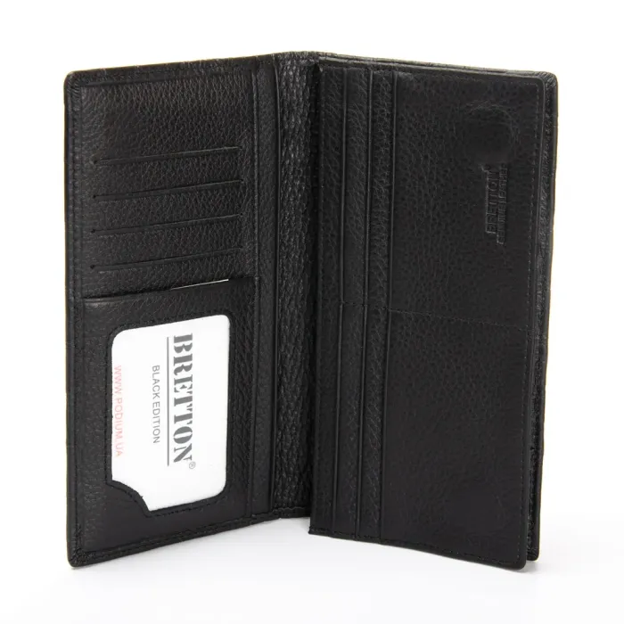 Кошелек BE Мужской кожа BRETTON 168-Q74 black croco