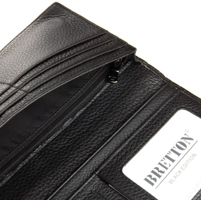 Кошелек BE Мужской кожа BRETTON 168-Q74 black croco