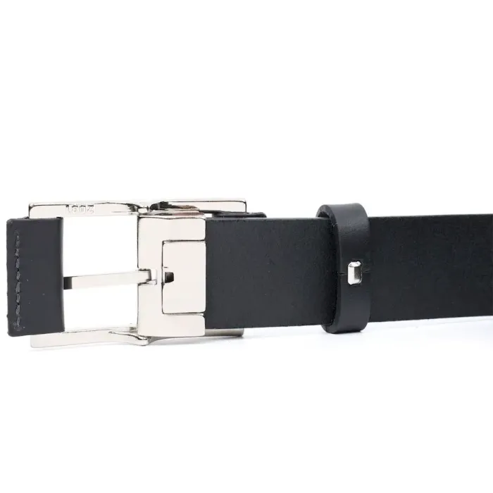 Шкіряний ремінь для чоловіків з квадратною пряжкою GRANDE PELLE 11679 Чорний
