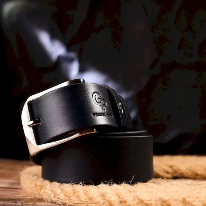 Брючний чоловічий ремінь із натуральної шкіри Grande Pelle 21450 Синій