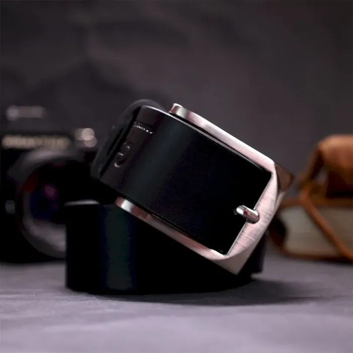 Брючний ремінь для чоловіків з натуральної шкіри GRANDE PELLE 11674 Чорний