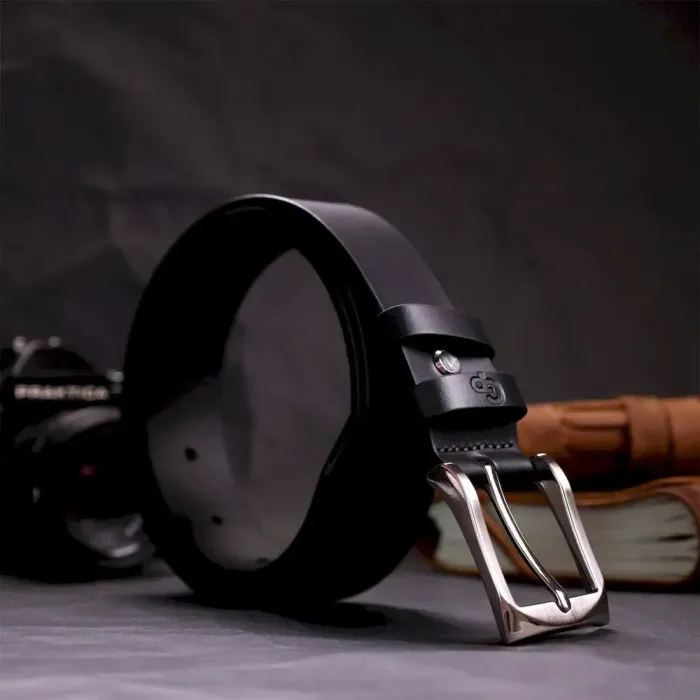 Брючний ремінь для чоловіків з натуральної шкіри GRANDE PELLE 11674 Чорний