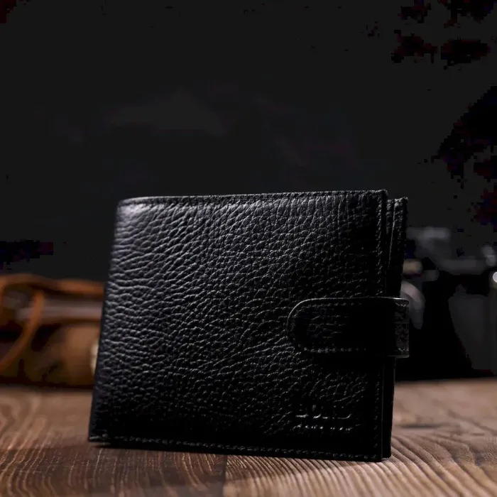 Гаманець для чоловіків з натуральної шкіри BOND 21994 Чорний
